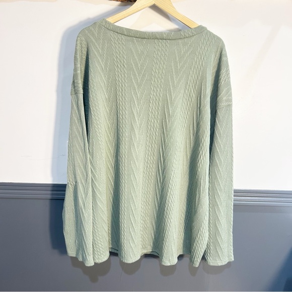 First Love Plus Size Sage Green Sweater Top 3XL - Picture 2 of 9
